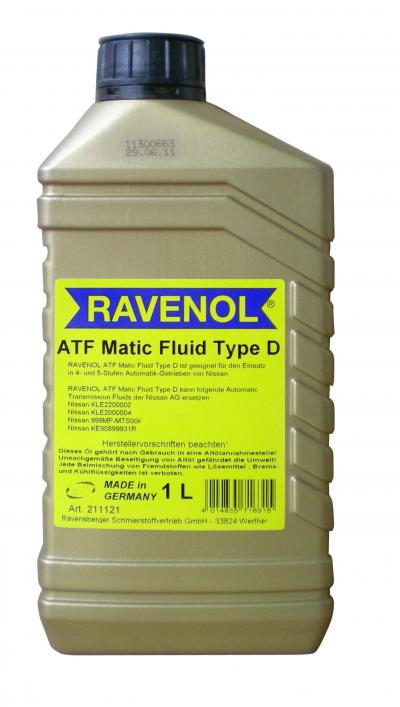 Трансмиссионное масло RAVENOL ATF Matic Fluid Type D ( 1л).