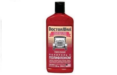 DoctorWax Цветная полироль с полифлоном. Темно-красная .