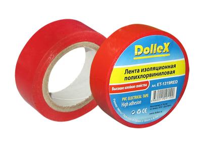 Лента изоляционная ПВХ красная DolleX.