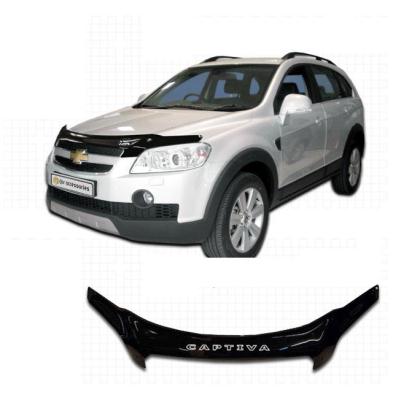 Дефлектор капота Classic черный Chevrolet Captiva (внедорожник) 2007 - 2011.