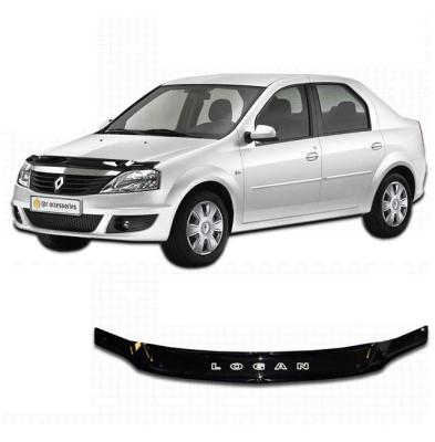Дефлектор капота Classic черный Renault Logan 2010.