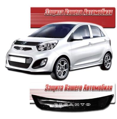 Дефлектор капота Classic черный KIA Picanto 2011.