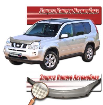 Дефлектор капота Шелкография серебро Nissan X-Trail 2007.