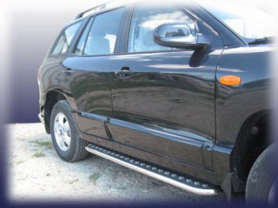 Пороги d42 с листом Hyundai Santa Fe (Classic).