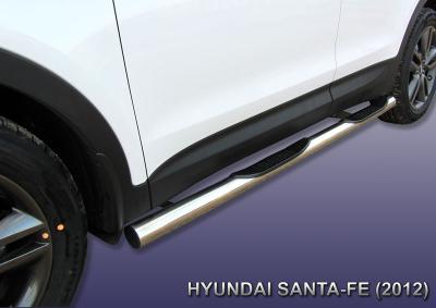 Пороги d76 с проступями Hyundai Santa Fe 2012.