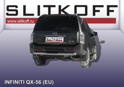 Защита заднего бампера d76 c проступью Infiniti QX56 2004.