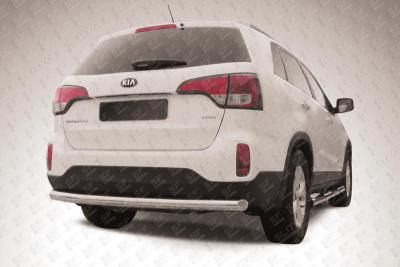 Защита заднего бампера d76 радиусная KIA SORENTO 2013.