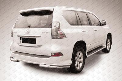 Защита заднего бампера d76 радиусная Lexus GX460 2013.