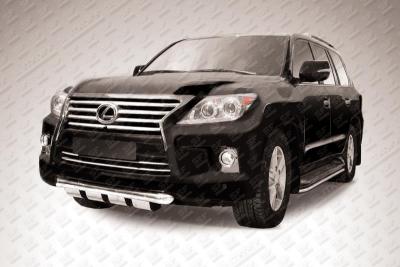 Защита переднего бампера d76 с профильной ЗК Lexus LX570 2012.