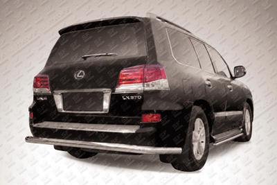 Защита заднего бампера d76 радиусная Lexus LX570 2012.