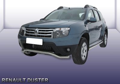 Защита переднего d57 бампера "волна" Renault Duster.