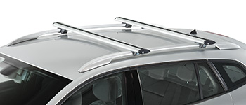 Багажник алюминиевый AIRO на рейлинги для Volkswagen Touran 5d MPV (с рейлингами) с 2003 по 2009 .