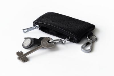 Брелок (кожаный чехол) для ключей, универсальный с логотипом Mazda, черный .