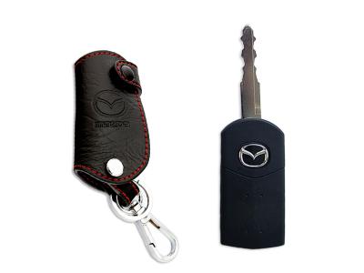 Брелок (кожаный чехол)  двухкнопочный для ключа Mazda: 2, 3, 5, 6, CX-5, CX-7, MX-5, BT-50 .