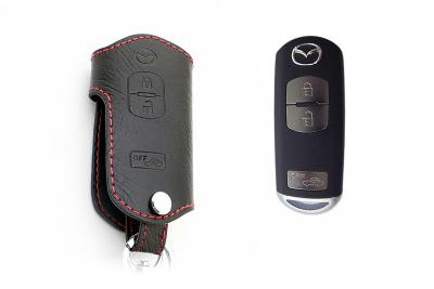 Брелок(кожаный чехол) трёхкнопочного овального ключа Мазда CX-5, CX-7 .