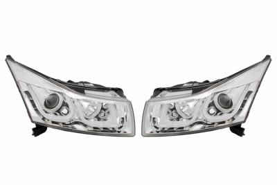 Передние фары для Chevrolet Cruze с диодной полосой и дневными ходовыми огнями "VW Chrome Style" Chevrolet Cruze.