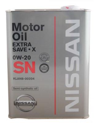 Моторное масло Nissan SN Extra Save X SAE 0W-20 (4л) .