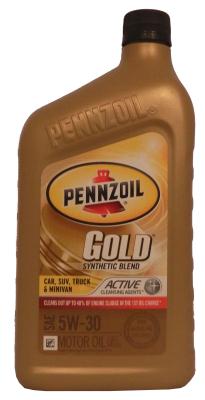 Pennzoil PENNZOIL GOLD SAE 5W-30 SYNTHETIC BLEND MOTOR OIL .