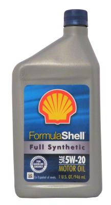 Shell SHELL FORMULASHELL FULL SYNTHETIC SAE 5W-20 MOTOR OIL .