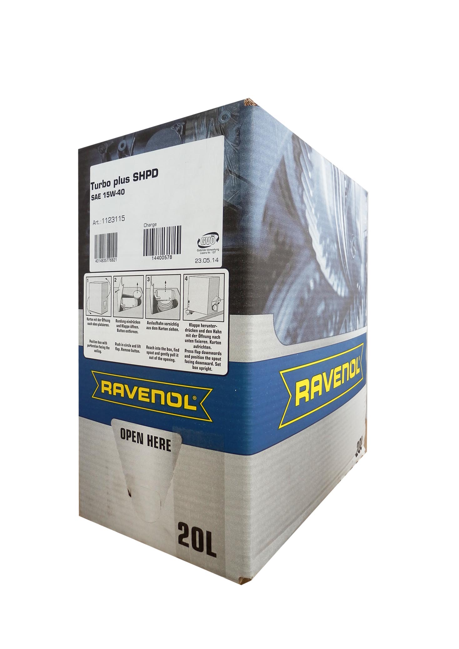 Моторное масло RAVENOL Turbo plus SHPD 15W-40 (20л) ecobox.